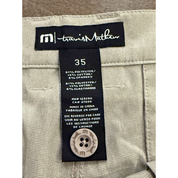 Travis Mathew Mens Tan Chino Golf Shorts Stretch Wrinkle Resistant Size 35 - Picture 5 of 8